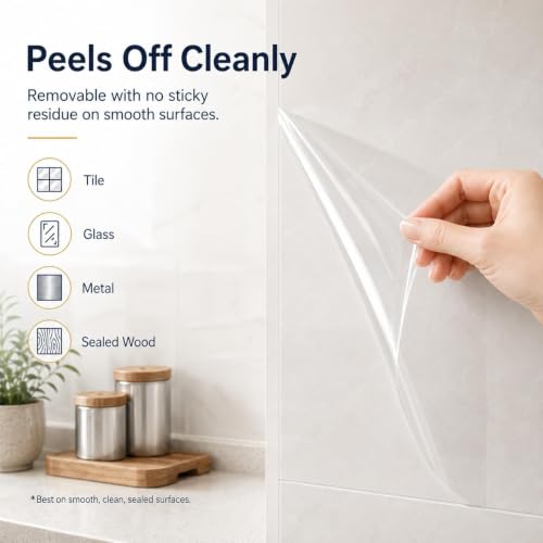 Clear Contact Paper & Wall Protector, 23.6*118 Inches Inches Adhesive Vinyl - size: 23.6"W x 118"L