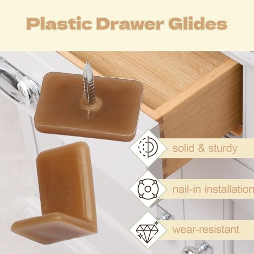 Luomorgo 30 Pcs/Case Tack-in Drawer Glides, L & Square Shape - size: L & Square Shape