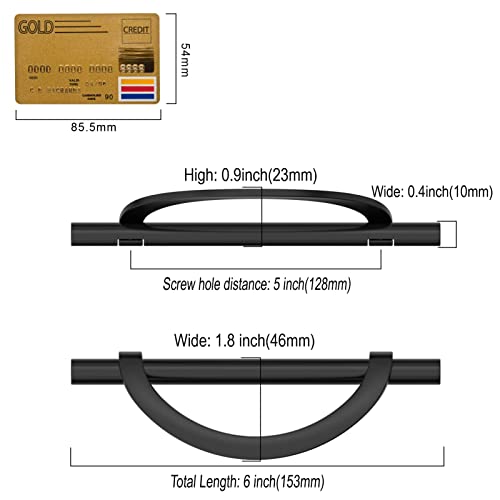Amerdeco 10 Pack Matte Black Cabinet Pulls 5 Inch(128MM) Hole Centers Kitchen Cabinet Handles Hardware Kitchen Handles for Cabinets Cupboard Handles Drawer Pulls - color: Matte Black, size: 5"/128MM Hole Center, style: 10 Pack
