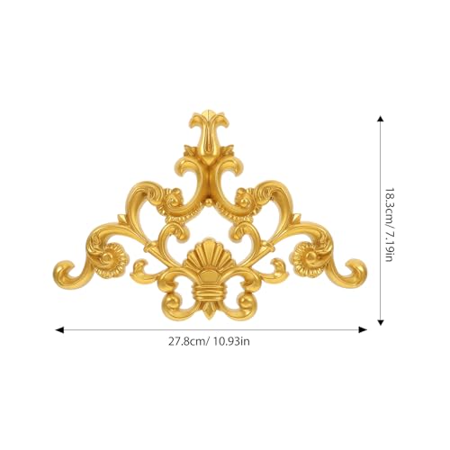 Sewroro Carved Flower Applique Wall-Mounted Onlay Decoration for Ceiling Background Wall Room Corner Decor Furniture Cabinet Wardrobe Unpainted PVC 10.94 X 7.20 X 0.51 in