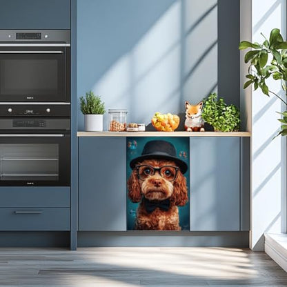 Peacoblue Dog with Glasses Rub On Transfers for Furniture Craft 6"x12" - style: Dog with Glasses