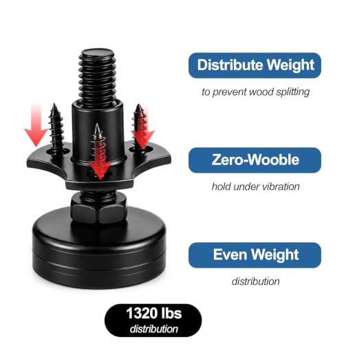 3/8”-16 Thread Furniture Leveling Feet, 4 Pcs Adjustable Furniture Feet