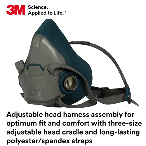 3M Rugged Comfort Half Facepiece Reusable Respirator 6503, NIOSH, Large - style: Large