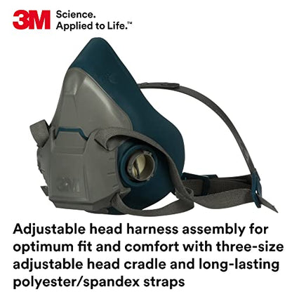 3M Rugged Comfort Half Facepiece Reusable Respirator 6503, NIOSH, Large - style: Large