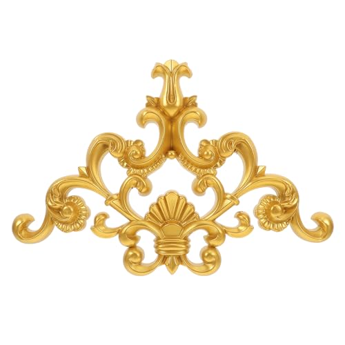 Sewroro Carved Flower Applique Wall-Mounted Onlay Decoration for Ceiling Background Wall Room Corner Decor Furniture Cabinet Wardrobe Unpainted PVC 10.94 X 7.20 X 0.51 in