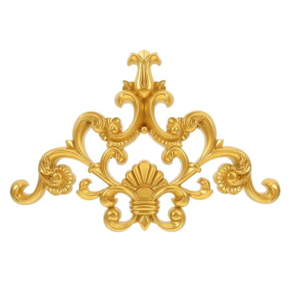 Sewroro Carved Flower Applique Wall-Mounted Onlay Decoration for Ceiling Background Wall Room Corner Decor Furniture Cabinet Wardrobe Unpainted PVC 10.94 X 7.20 X 0.51 in