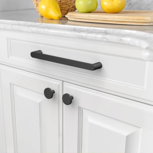 Amerdeco 10 Pack ZH0005MB Matte Black Cabinet Pulls 6.3" - color: Matte Black, size: 6.3" hole center