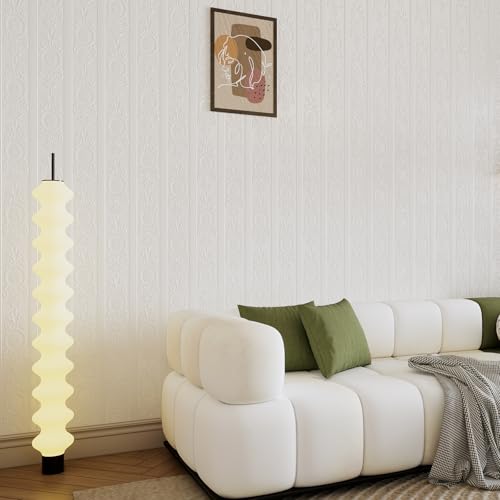 JiffDiff White 3D Embossed Textured Peel Stick Wallpaper 17.3"x800" - color: White, size: 17.3" x 800"