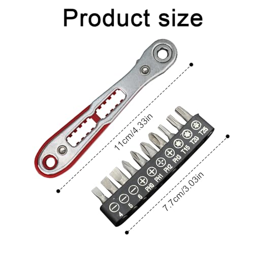 11-Piece Right Angle Screwdriver Set, 36T CR-V, Magnetic Holder for Auto