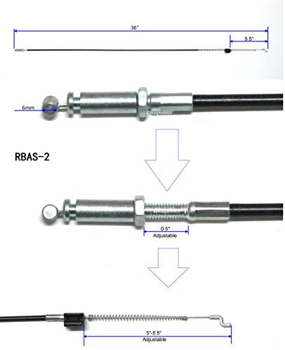 Recliner Sofa and Reclined Chair Replacement Part,Universal Cable,S-Shaped(Z Tip) End,Total Cable Length:36 inch, Exposed Length Adjustable:5inch to 5.5inch RBAS-2,2Pcs - size: Total Length:36",Exposed Length:5" to 5.5"