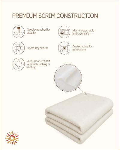 The Warm Company - Warm & Natural Cotton Quilt Batting – 4-Pack King Size Batts 120" x 124" – Premium Quilt & Craft Batting for Sewing & Quilting Projects - size: 120" x 124" Batt - 4 Pack
