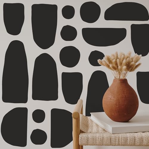 Large Black Boho Geometric Wall Decal, Scandinavian Wall Art Decor - style: Bohemian