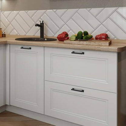 HOME EDIT Matte Black Cabinet Handles Zinc Pulls 3-3/4 Inch 10 Pack - color: Matte Black, size: 3-3/4 inches Hole Center