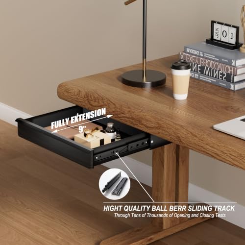 Under Desk Drawer, Black Solid Wood Panel – Sturdy Ball Bearing Slides, Easy Under-Desk Mount, Integrated Handle, Desktop Organizer for Office & Home Workstation - color: Black