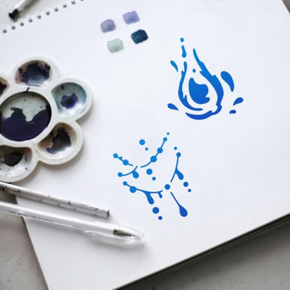 Water Drop Stencil, Rain Drop Reusable Painting Template - style: Water Drops
