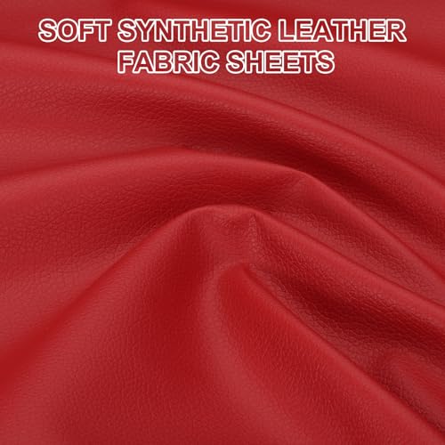 PATIKIL 63x39.4in Faux Leather Sheets, Faux Leather Fabric Sheets Vinyl Fabric Synthetic Soft Waterproof PVC for Replacement Upholstery Car Furniture Sofa Boat Marine, Wine Red - color: Wine Red