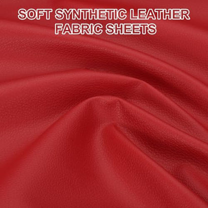 PATIKIL 63x39.4in Faux Leather Sheets, Faux Leather Fabric Sheets Vinyl Fabric Synthetic Soft Waterproof PVC for Replacement Upholstery Car Furniture Sofa Boat Marine, Wine Red - color: Wine Red