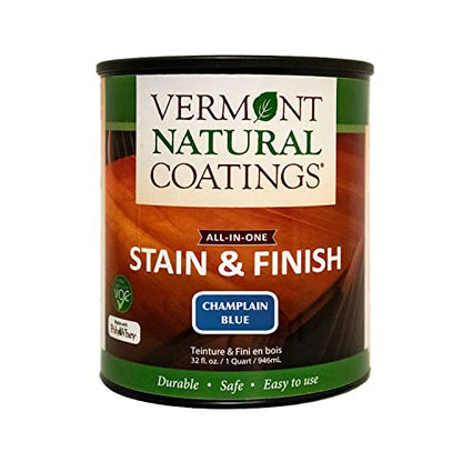 Vermont Natural Coatings PolyWhey Stain & Finish - Champlain Blue - Quart - color: Champlain Blue, size: Quart