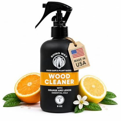 Rhino Wax Cutting Board Spray Cleaner - Food-Safe for All Wood Surfaces
