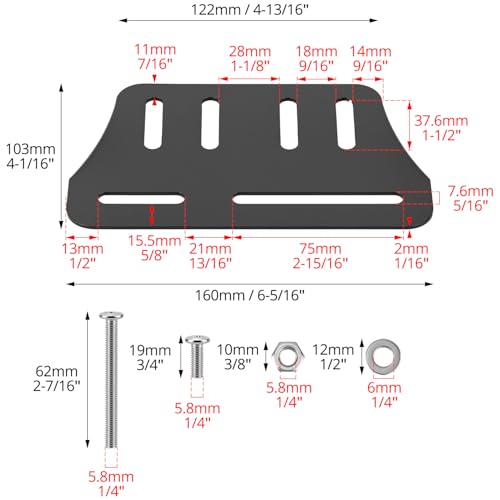 QWORK Bed Frame Brackets, 2 Pcs Heavy Duty Bed Frame Adapter to Connect Headboard Footboard