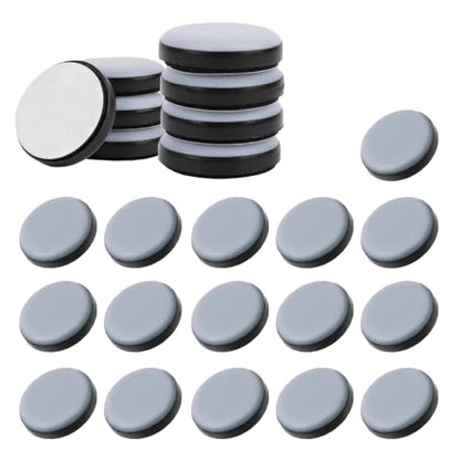 ZUFECY 12-Pack Self-Adhesive Furniture Sliders, 360° Swivel Rollers with Steel Balls, Black, Round, 1.5 Inch, for Small Furniture and Appliances