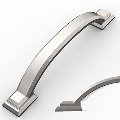 Amerdeco 10 Pack Brushed Satin Nickel Cabinet Pulls 4" - color: Brushed Satin Nickel, size: 4" hole center