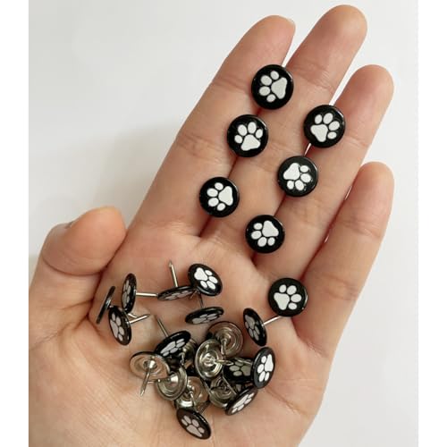 100PCS Flat Upholstery Tacks with Paw Pattern D11mm Black - color: 11mm Black
