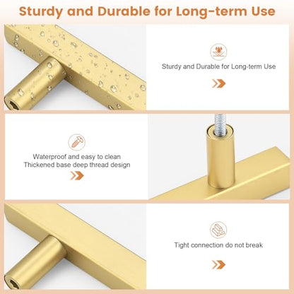 Probrico Brushed Brass Cabinet Pulls & Handles 3" CC Square 5 Pack - color: Brushed Brass, size: Hole Center: 76mm(3inch)
