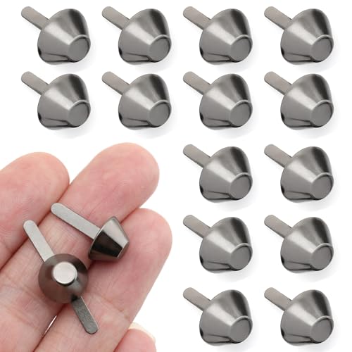 CRAFTMEMORE Cone Brads Purse Feet Handbag Flat Nailheads Spike Prong Studs Avail in Multiple Sizes 100 PCS (12 mm (≈1/2"), Gunmetal) - color: Gunmetal, size: 12 mm (≈1/2")