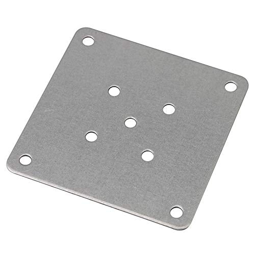 RDEXP 4X Leg Mounting Plates 8x8cm Furniture Leg Attachment Iron Plates Hole Dia 5mm