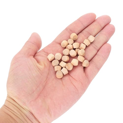 uxcell 56Pcs Wood Button Plugs, 7.5mm/0.3" Flat Head Hardwood Screw Hole Plug Wooden Caps Buttons Wood Plug for Furniture Woodworking Craft Decor (9mm x 7.5mm) - size: 9x7.5x8mm