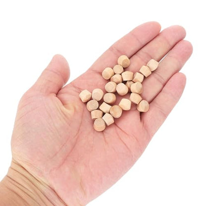 uxcell 56Pcs Wood Button Plugs, 7.5mm/0.3" Flat Head Hardwood Screw Hole Plug Wooden Caps Buttons Wood Plug for Furniture Woodworking Craft Decor (9mm x 7.5mm) - size: 9x7.5x8mm