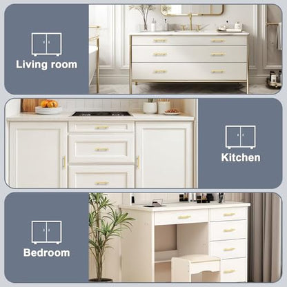 Brushed Brass Cabinet Pulls 3 Inch Hole Centers T Bar 10 Pack - color: Brushed Brass, size: Hole Centers: 3inch