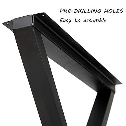 TIEOU Metal Legs for Table X Shape 28" H Tall Industrial Black Table Legs Heavy Duty Metal Desk Legs Set of 2(Without Boards) - size: X Shape-28"H