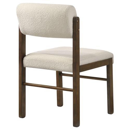Coaster Kehoe Upholstered Dining Chair Set of 2, Walnut and Cream 193932WAL - color: Walnut/Cream