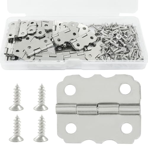 30PCS Small Decorative Hinges, Silver - color: Silver