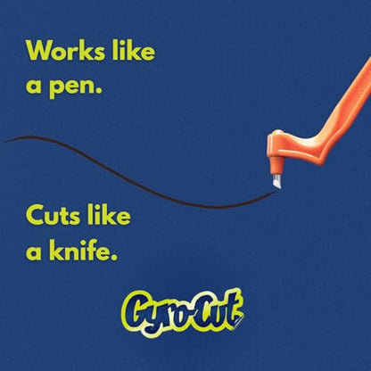 Gyro-Cut Pro Craft Cutting Tool with 15° Standard Steel Blade – Rotating Crafting Knife for Precision Curves, Paper Crafts, and Stencil Making and Mylar, Acetate, Vinyl