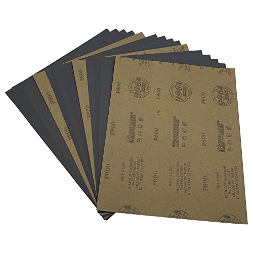 800 Grit Wet Dry Sandpaper, 15PCS 9x11 Inch Silicon Carbide Sanding Sheets - style: Grit 800