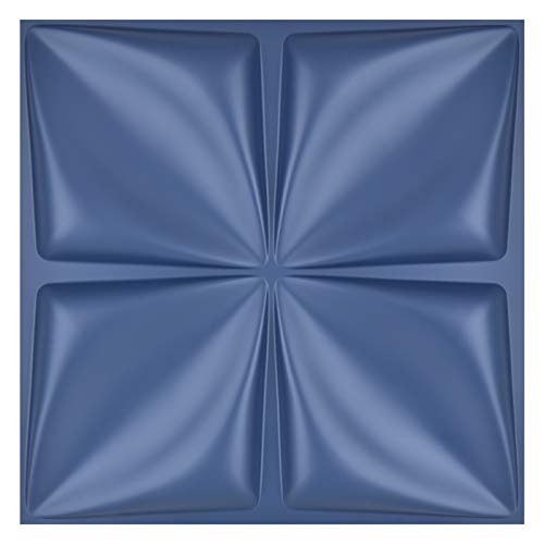 Art3d Navy Blue 3D Wall Panel PVC Flower Design Cover 3 Sq Meter, for Interior Wall Decor in Living Room, Bedroom, Lobby, Office, Shopping Mall - color: Navy Blue