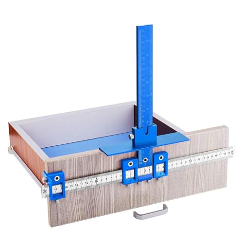 Woodworking Ruler, Cabinet Hardware Jig Mounting Template Drill Guide Sleeve Drawer Pull Jigs handle jig Power Tools Drilling Punch Locator Wood Drilling Dowelling Woodworking Kit for Cabinets Knobs