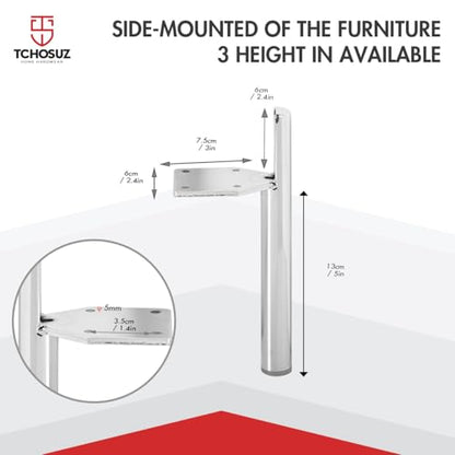 5 Inch Tapered Metal Legs,Side-Mount,4PCS Mid-Century Modern Chrome - color: Chrome, size: 5 in