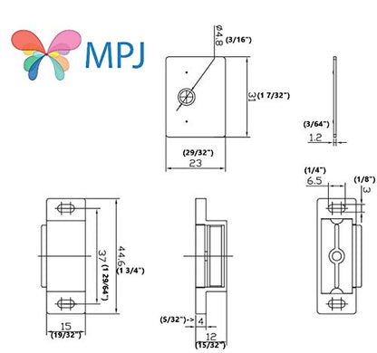 MPJ Shutter Hardware 50631-R 15lb Single Magnetic Catch White/zinc Retail Pack (2)