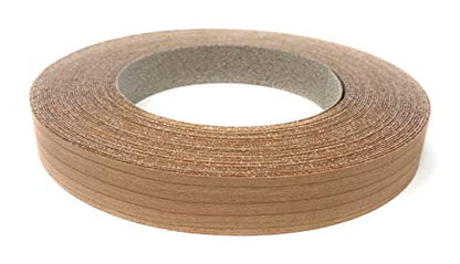 Cherry Preglued 3/4" X 50' Wood Veneer Edgebanding Roll - Flexible Wood Tape, Easy Application Iron On with Hot Melt Adhesive. Smooth Sanded Finish. Made in USA.