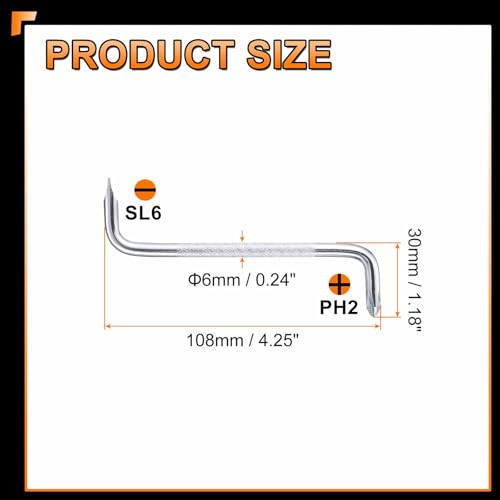 HARFINGTON 2pcs Offset Screwdriver PH2/SL6 Phillips Slotted Head