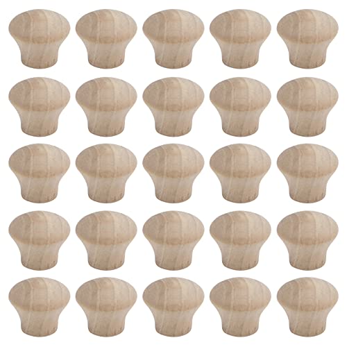 25Pcs Wooden Mini Handle Knobs Cabinet Pull Knobs 0.69"×0.55" - size: 0.69"×0.55"