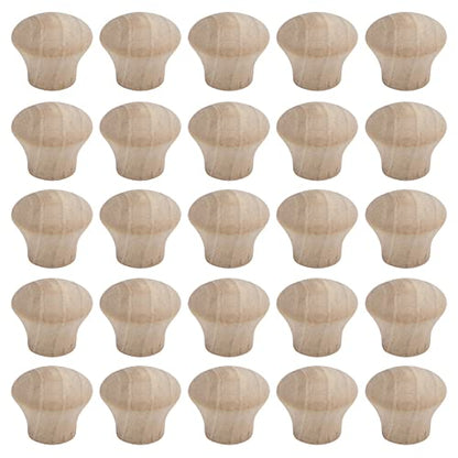 25Pcs Wooden Mini Handle Knobs Cabinet Pull Knobs 0.69"×0.55" - size: 0.69"×0.55"