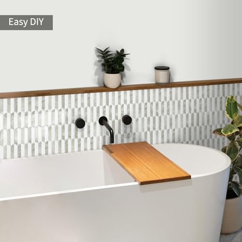 10-Sheet Upgraded Thicker Peel and Stick Kitchen Backsplash Tiles - color: Beige