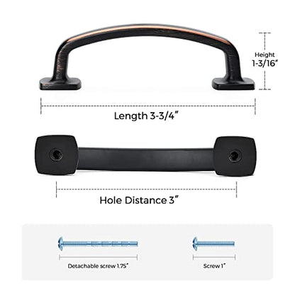 Ravinte Arch Cabinet Pulls 3in 10 Pack Oil Rubbed Bronze Cabinet Handles - color: Oil Rubbed Bronze, size: 3 inch hole center