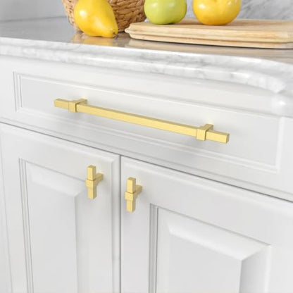 Asidrama 10 Pack 7 inch Brushed Gold Kitchen Cabinet Handles - color: Brushed Gold, size: 7" Hole Center(177mm)