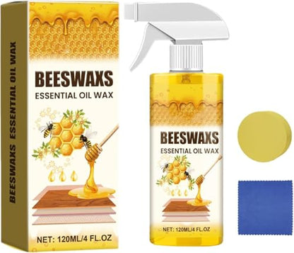 Beeswax Wood Polish Spray, Beeswax Essential Oil Wax for Furniture & Floor Cleaning, Restores Shine, Protects and Conditions Wood Surfaces